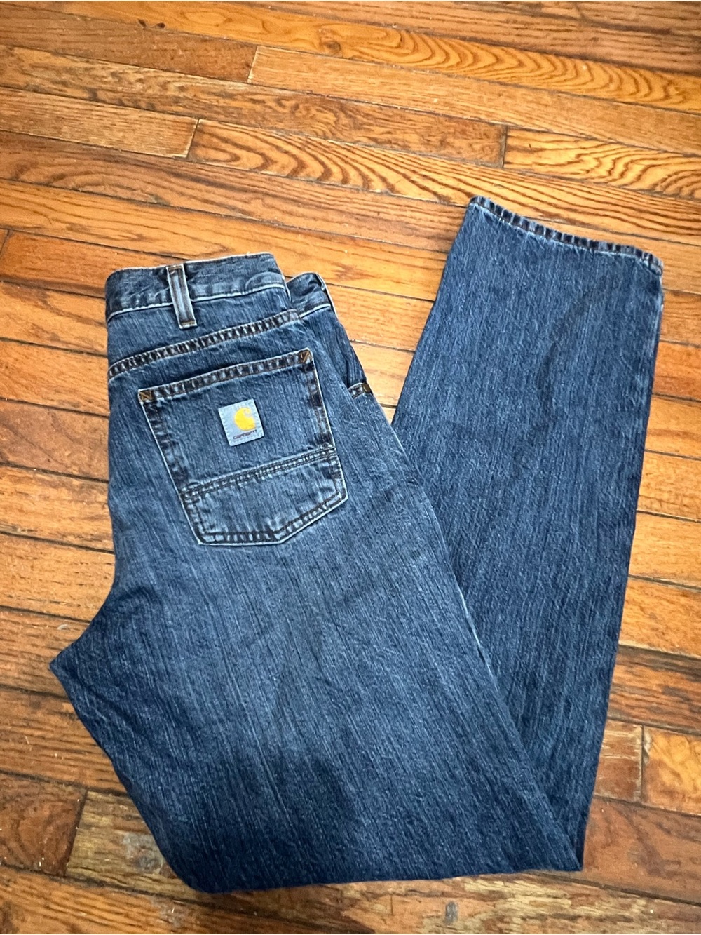 Carhartt Men's 29x32 Blue Medium Wash Denim Straight Relaxed Fit Jeans